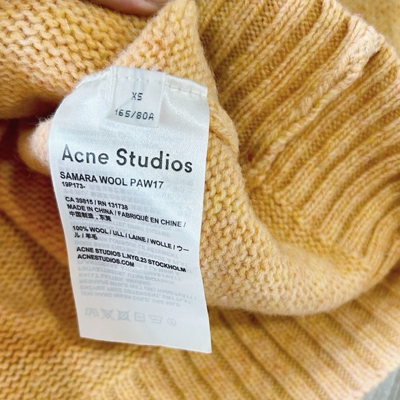 Acne Studios Samara Wool Orange Melange Crewneck Sweater - Picture 4 of 5